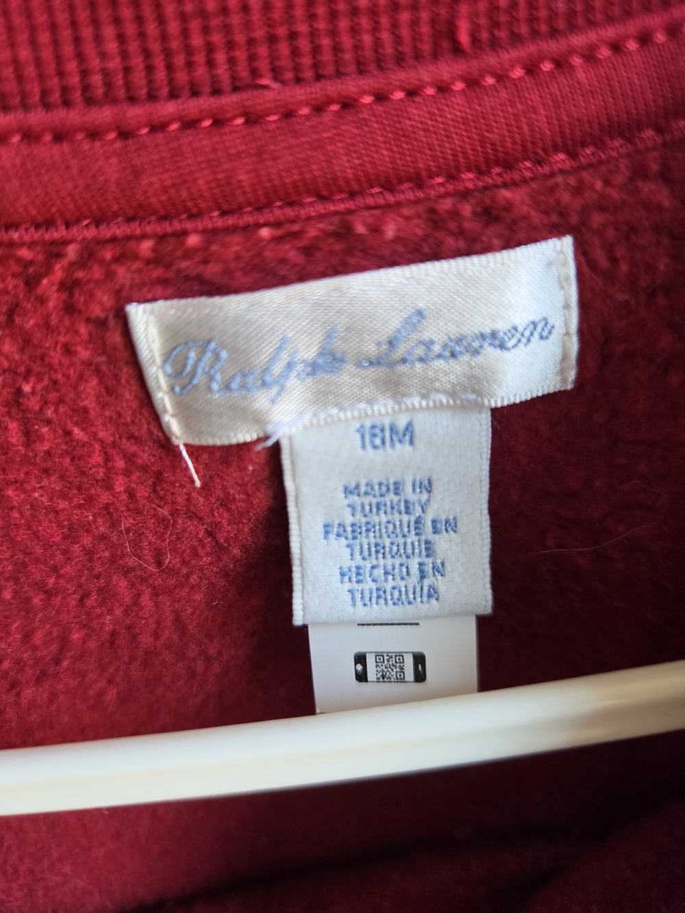 Ralph Lauren Red Fleece Hoodie Sweatshirt